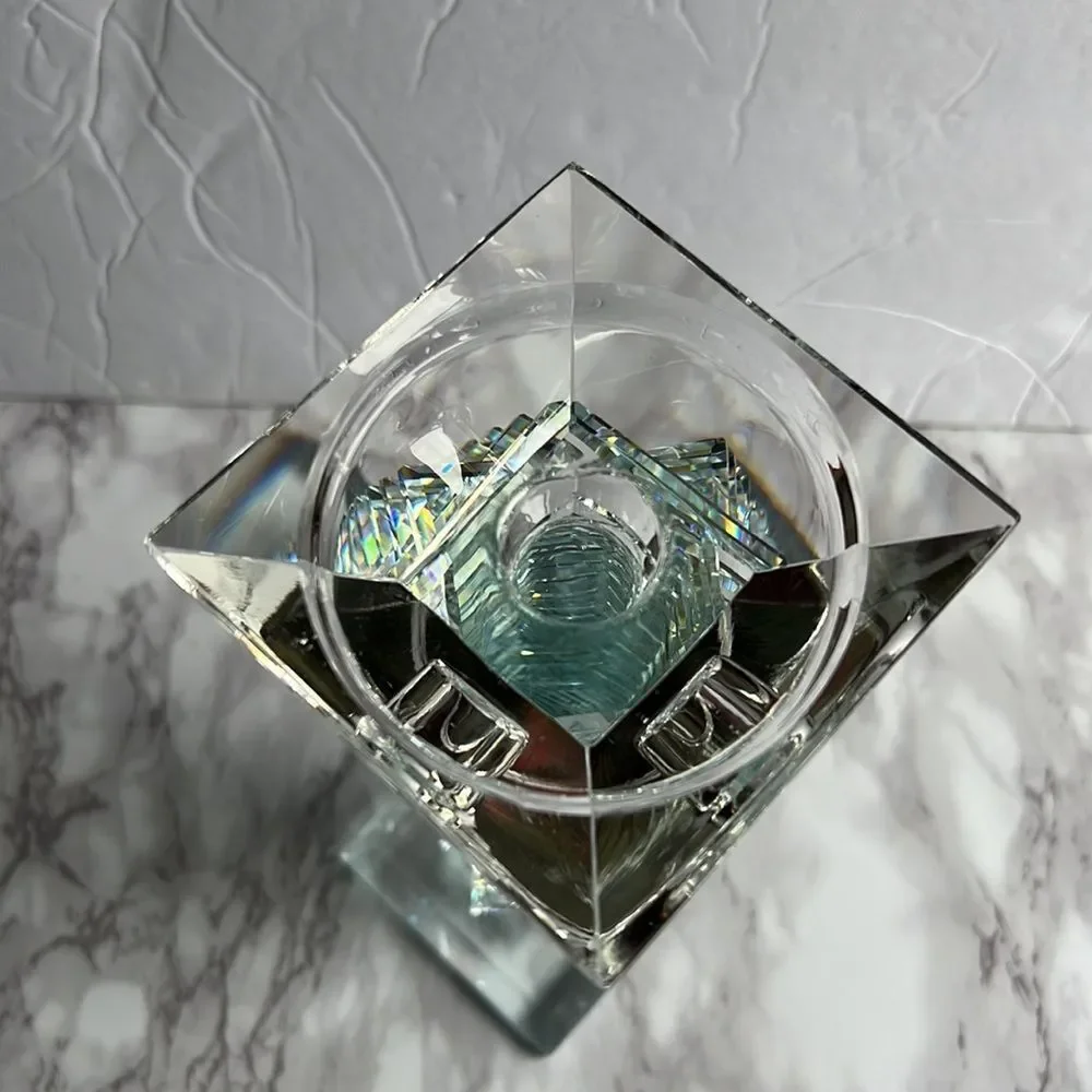 Crystal Eye Votive Candle Holder – Clear Geometric Prism Luxury Decor